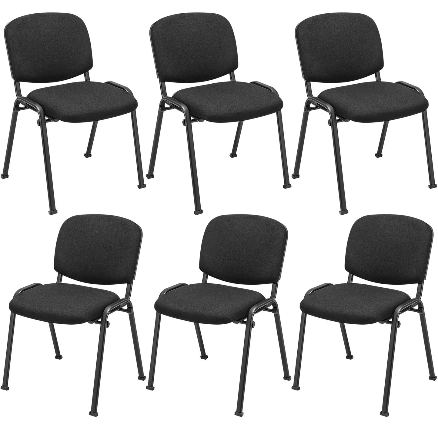 Tangkula Conference Room Chairs, Stackable Office Guest Chairs with Upholstered Back & Seat - CB10444BK-2