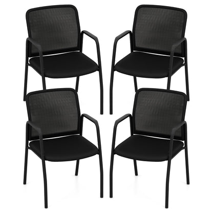 Tangkula Conference Chairs, Office Guest Chairs with Ergonomic Mesh Backrest - 3*CB10600DK-2
