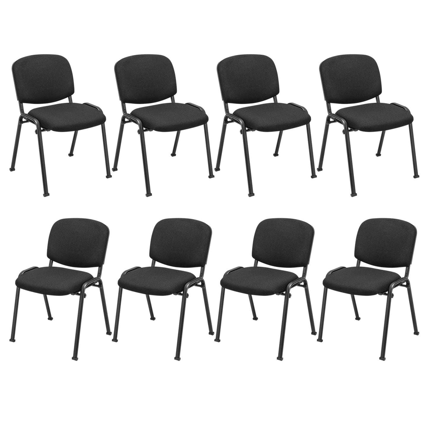 Tangkula Conference Room Chairs, Stackable Office Guest Chairs with Upholstered Back & Seat - CB10444BK-2