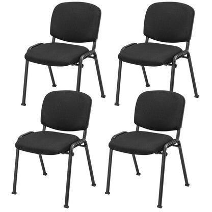 Tangkula Conference Room Chairs, Stackable Office Guest Chairs with Upholstered Back & Seat - CB10444BK-2