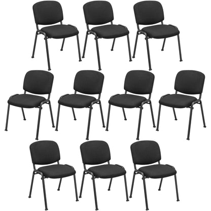 Tangkula Conference Room Chairs, Stackable Office Guest Chairs with Upholstered Back & Seat - CB10444BK-2