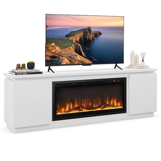 Tangkula Fireplace TV Stand for TVs up to 80" - FP10530US-36+HV10611WH+