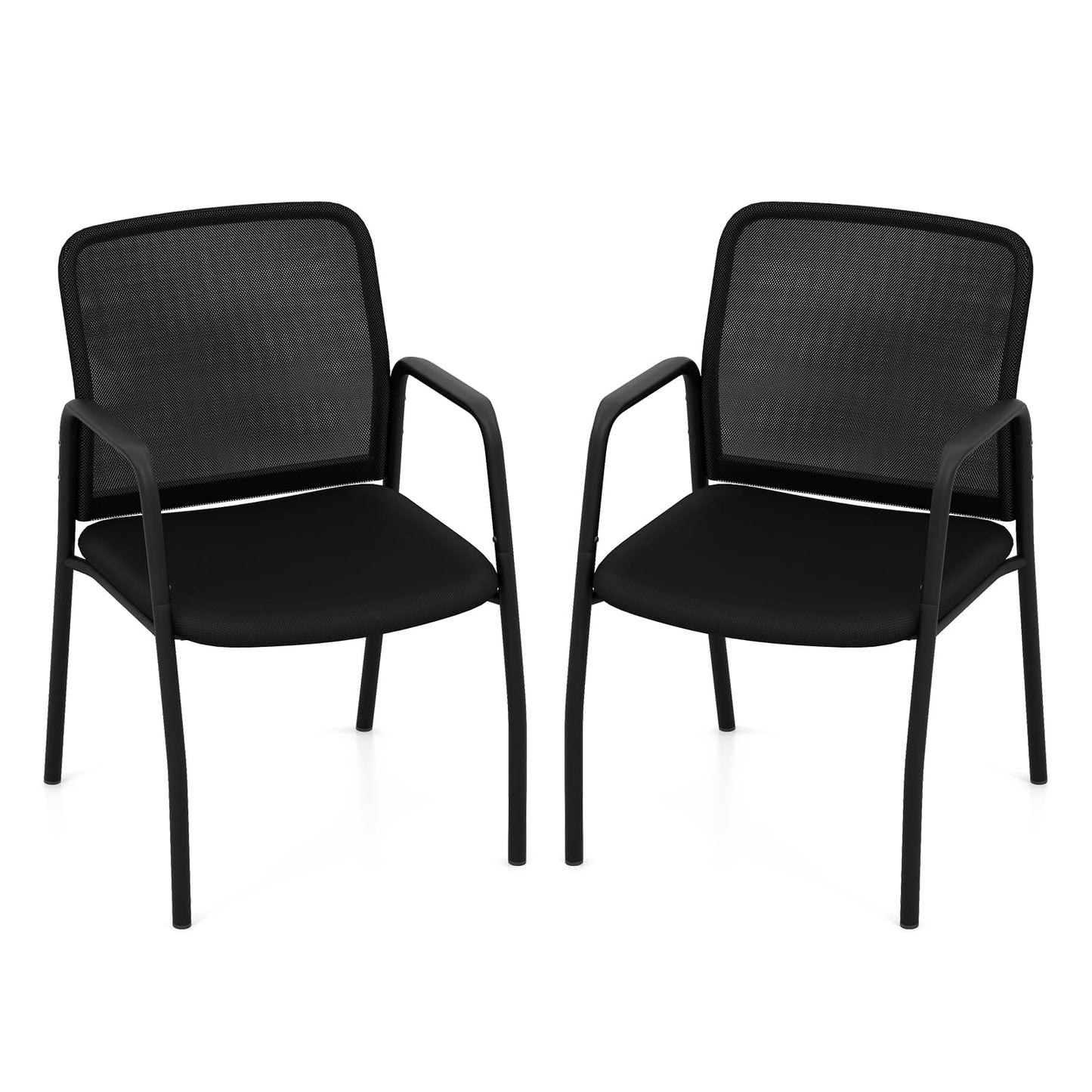 Tangkula Conference Chairs, Office Guest Chairs with Ergonomic Mesh Backrest - 3*CB10600DK-2