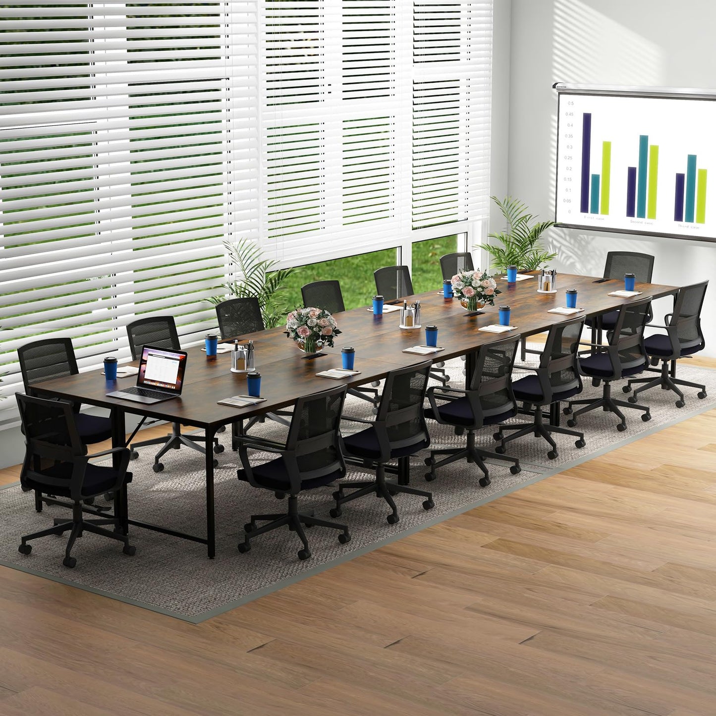 Tangkula 60” Large Computer Desk with Charging Station, Modern Simple Study Writing Desk with Storage Bag - 4*JV11154US-CF