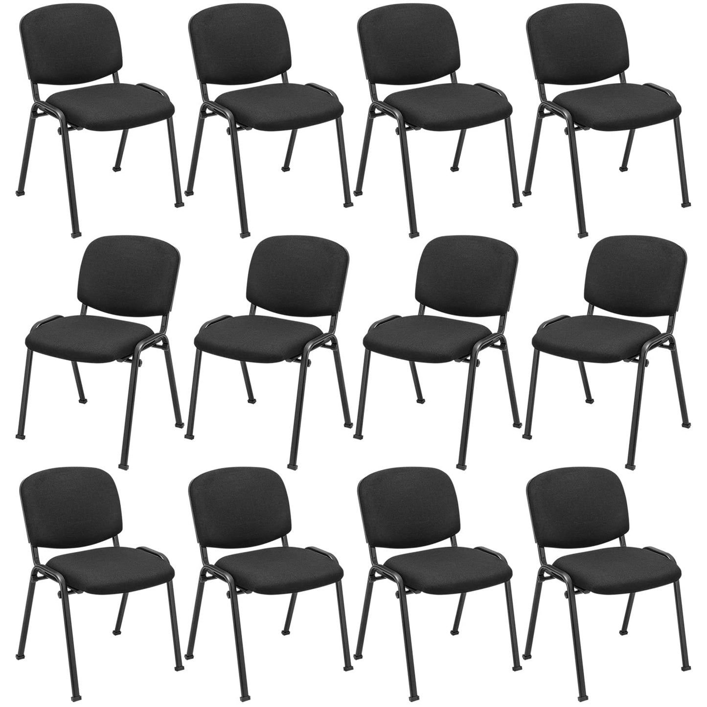 Tangkula Conference Room Chairs, Stackable Office Guest Chairs with Upholstered Back & Seat - CB10444BK-2