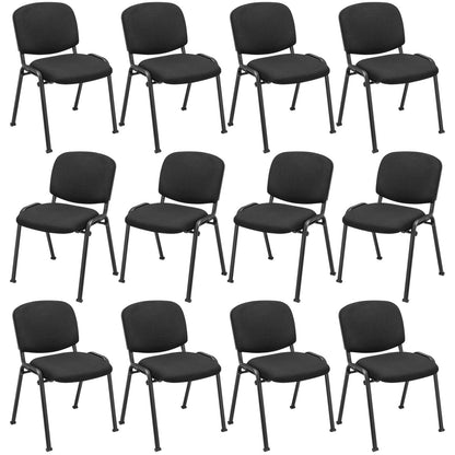 Tangkula Conference Room Chairs, Stackable Office Guest Chairs with Upholstered Back & Seat - CB10444BK-2