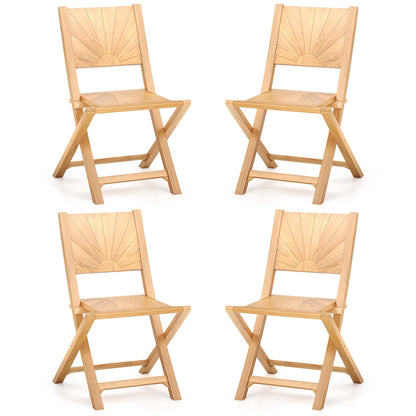 Tangkula 2/4 Pieces Folding Patio Chairs(Sun Back) - 2*JV12297