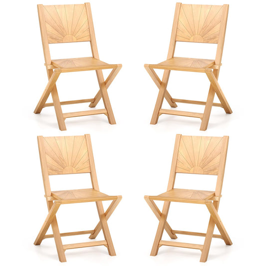 Tangkula 2/4 Pieces Folding Patio Chairs(Sun Back) - 2*JV12297