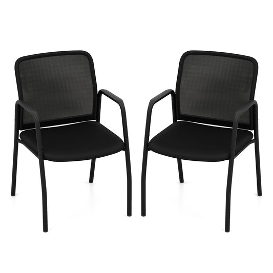 Tangkula Conference Chairs, Office Guest Chairs with Ergonomic Mesh Backrest - 3*CB10600DK-2