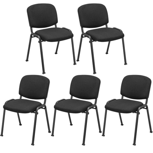 Tangkula Conference Room Chairs, Stackable Office Guest Chairs with Upholstered Back & Seat - CB10444BK-2