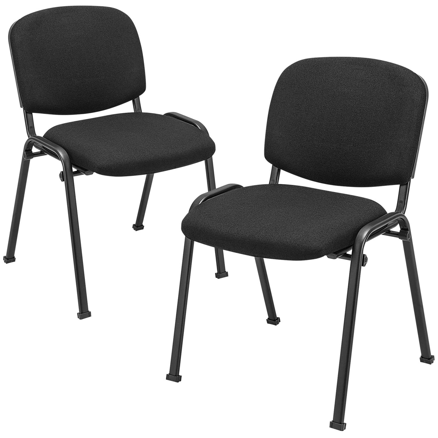 Tangkula Conference Room Chairs, Stackable Office Guest Chairs with Upholstered Back & Seat - CB10444BK-2