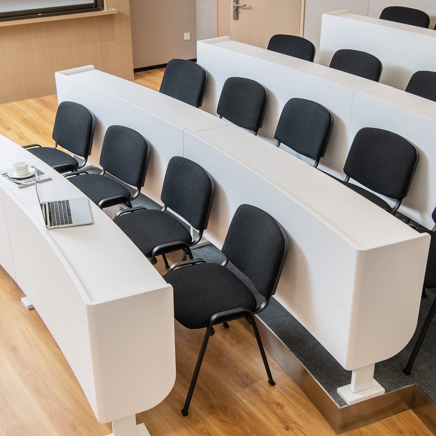 Tangkula Conference Room Chairs, Stackable Office Guest Chairs with Upholstered Back & Seat - CB10444BK-2