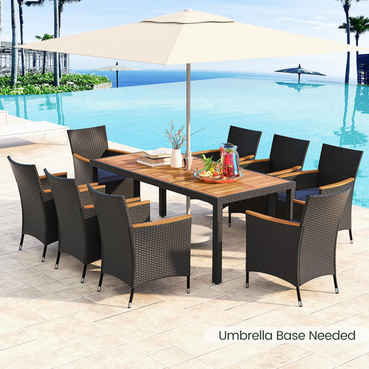 Tangkula 9 PCS Patio Dining Set for 8 - HW73185NY+