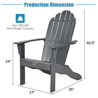 Tangkula Adirondack Chair,  for Patio Deck Lawn Backyard, Garden Adirondack Furniture - 4*OP70302GR