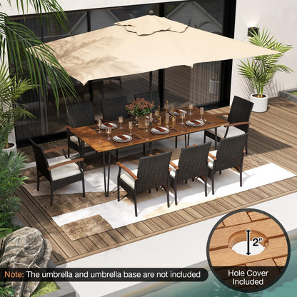 Tangkula 9 Pieces Outdoor Patio Dining Set - HW72245+2*HW70831-4