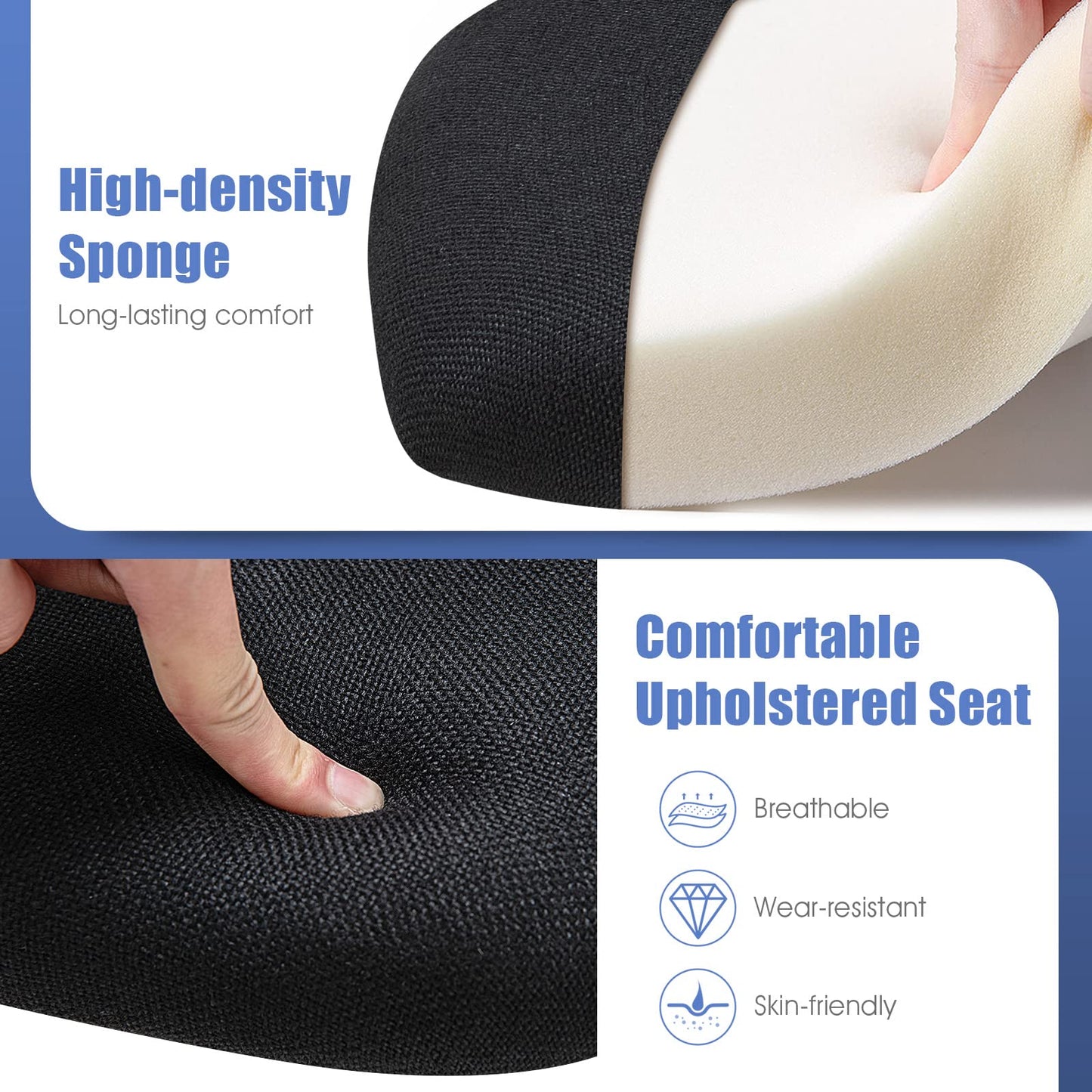 Tangkula Conference Room Chairs, Stackable Office Guest Chairs with Upholstered Back & Seat - CB10444BK-2