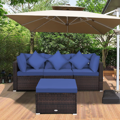Tangkula Patio Rattan Sofa Set, Outdoor Wicker Sectional Furniture Set - HW63754+