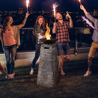 Tangkula 48 Inch Tall Patio Propane Fire Pit Tower - NP10641HS