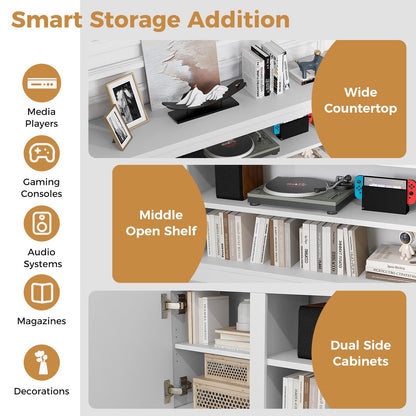 Tangkula Fireplace TV Stand for TVs up to 80" - FP10530US-36+HV10611WH+