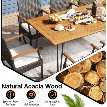 Tangkula 9 Pieces Outdoor Patio Dining Set - HW72245+2*HW70831-4