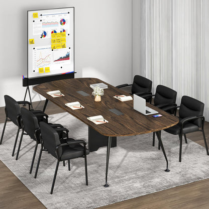 Tangkula Waiting Room Chairs, Upholstered PU Leather Conference Room Chairs with Padded Armrests, Black - CB10598DK-2