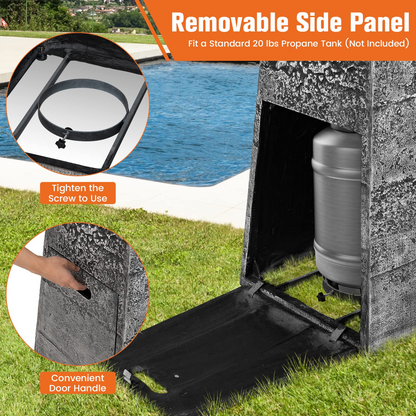 Tangkula 48 Inch Tall Patio Propane Fire Pit Tower - NP10641HS