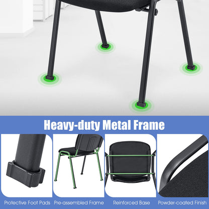Tangkula Conference Room Chairs, Stackable Office Guest Chairs with Upholstered Back & Seat - CB10444BK-2