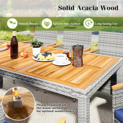 Tangkula 9 Pieces Patio PE Wicker Dining Set - HW73183NY+