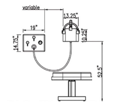 Touch America Stationary Neptune Wet Table and 8-Head Vichy Shower Deluxe Package - 82030+22003-0100