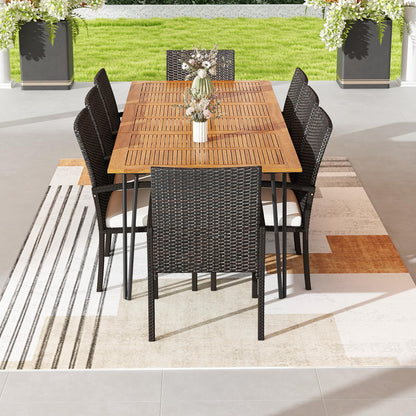 Tangkula 9 Pieces Outdoor Patio Dining Set - HW72245+2*HW70830-4