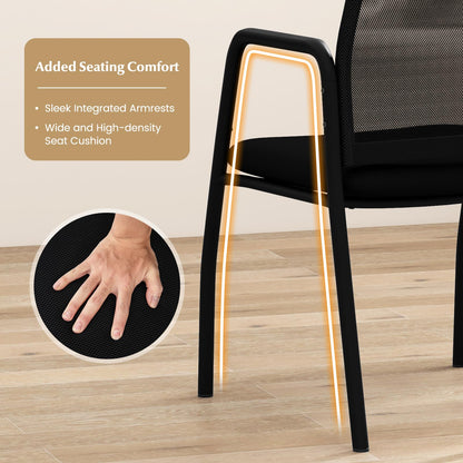 Tangkula Conference Chairs, Office Guest Chairs with Ergonomic Mesh Backrest - 3*CB10600DK-2