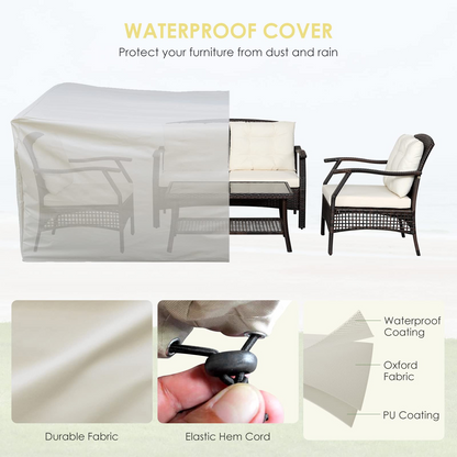 Tangkula Outdoor Rattan Furniture Set, Patiojoy Outdoor Wicker Sofa Set - 2*HW69353+