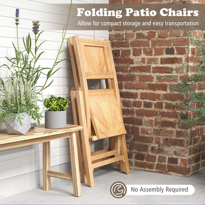 Tangkula 2/4 Pieces Folding Patio Chairs(Sun Back) - 2*JV12297