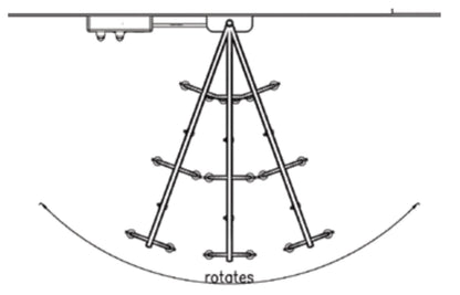 Touch America Stationary Neptune Wet Table and 8-Head Vichy Shower Deluxe Package - 82030+22003-0100