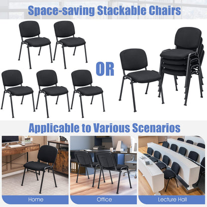 Tangkula Conference Room Chairs, Stackable Office Guest Chairs with Upholstered Back & Seat - CB10444BK-2