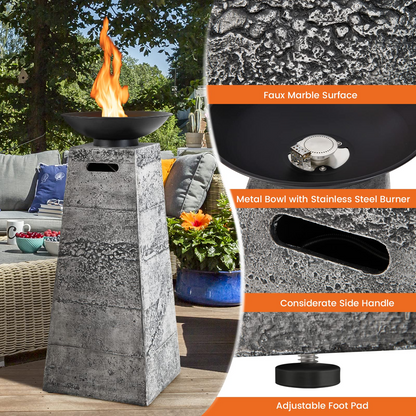 Tangkula 48 Inch Tall Patio Propane Fire Pit Tower - NP10641HS
