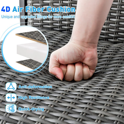 Tangkula 3 Pieces Swivel Bar Set, Aluminum Bar Height Furniture Set - NP10971+