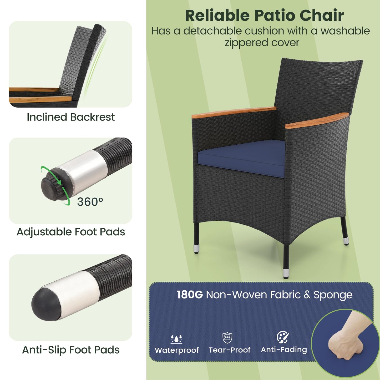 Tangkula 9 PCS Patio Dining Set for 8 - HW73185NY+