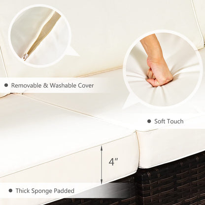 Tangkula 8 Piece Outdoor Wicker Sofa Set, Patio Rattan Conversation Set - NP10261CF+HW67937WHA+