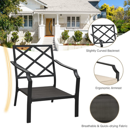 Tangkula 4 Pieces Outdoor Furniture Set, Patio Conversation Set with Cushions and Steel Frame - NP10083BE+NP10084WL-BE