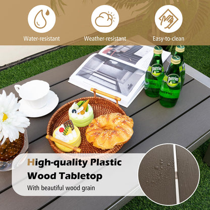 Tangkula 4 Piece Patio Aluminum Sofa Set, Contemporary Sofas & Coffee Table - 2*NP11317GR+NP11318GR+NP11319GR