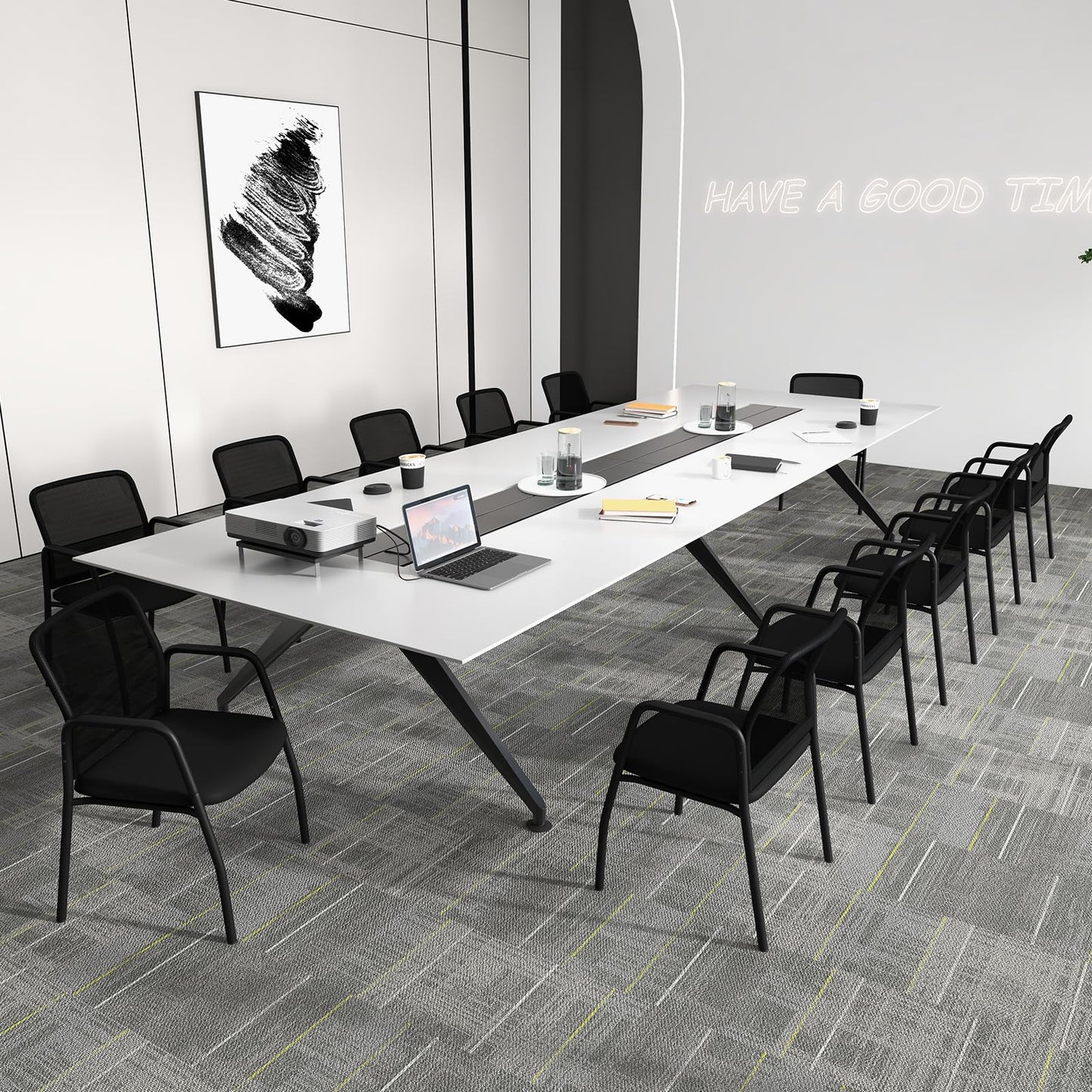 Tangkula Conference Chairs, Office Guest Chairs with Ergonomic Mesh Backrest - 3*CB10600DK-2