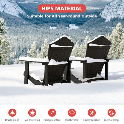 Tangkula Oversized Adirondack Chair, Patio Lounge Chairs w/Adjustable Cup Holder - NP10983BK