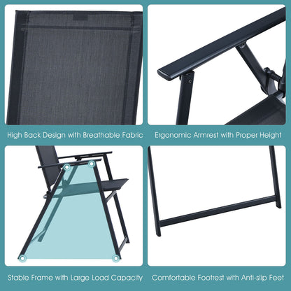 Tangkula 5 Pieces Patio Dining Set, No Assembly Required, Outdoor Dining Furniture with 4 Armchairs & 1 Dining Table - NP10070WL-GR