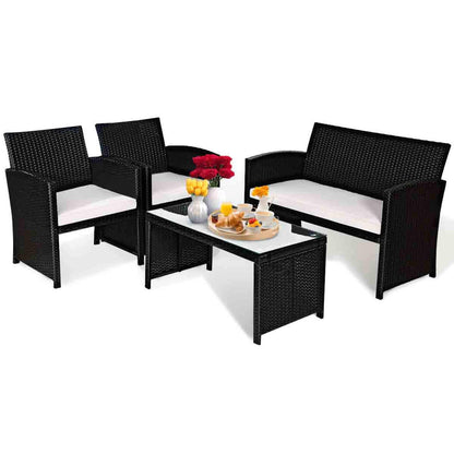 Tangkula Patio Wicker Conversation Furniture Set - 2*HW63239