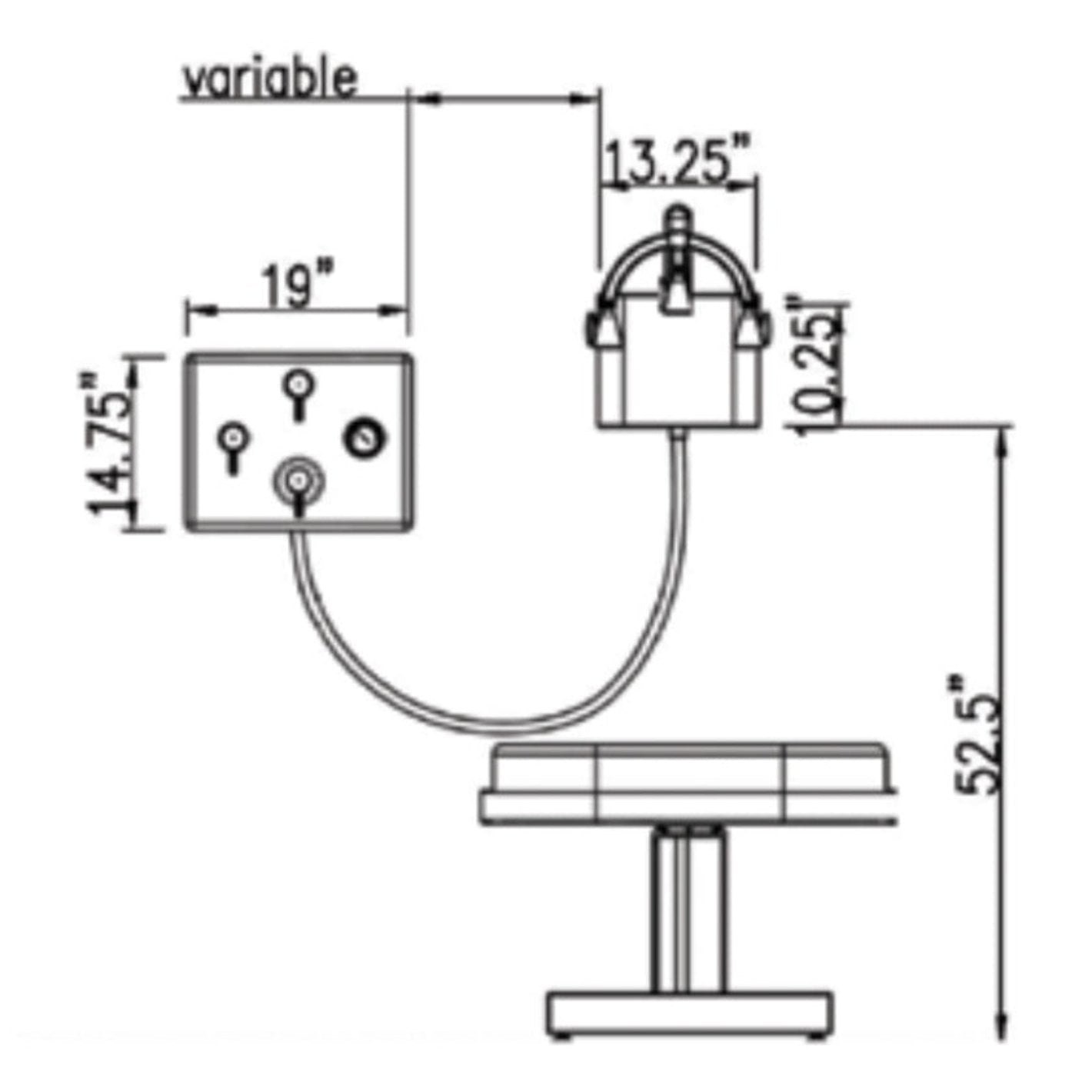 Touch America Stationary Neptune Wet Table and 8-Head Vichy Shower Deluxe Package - 82030