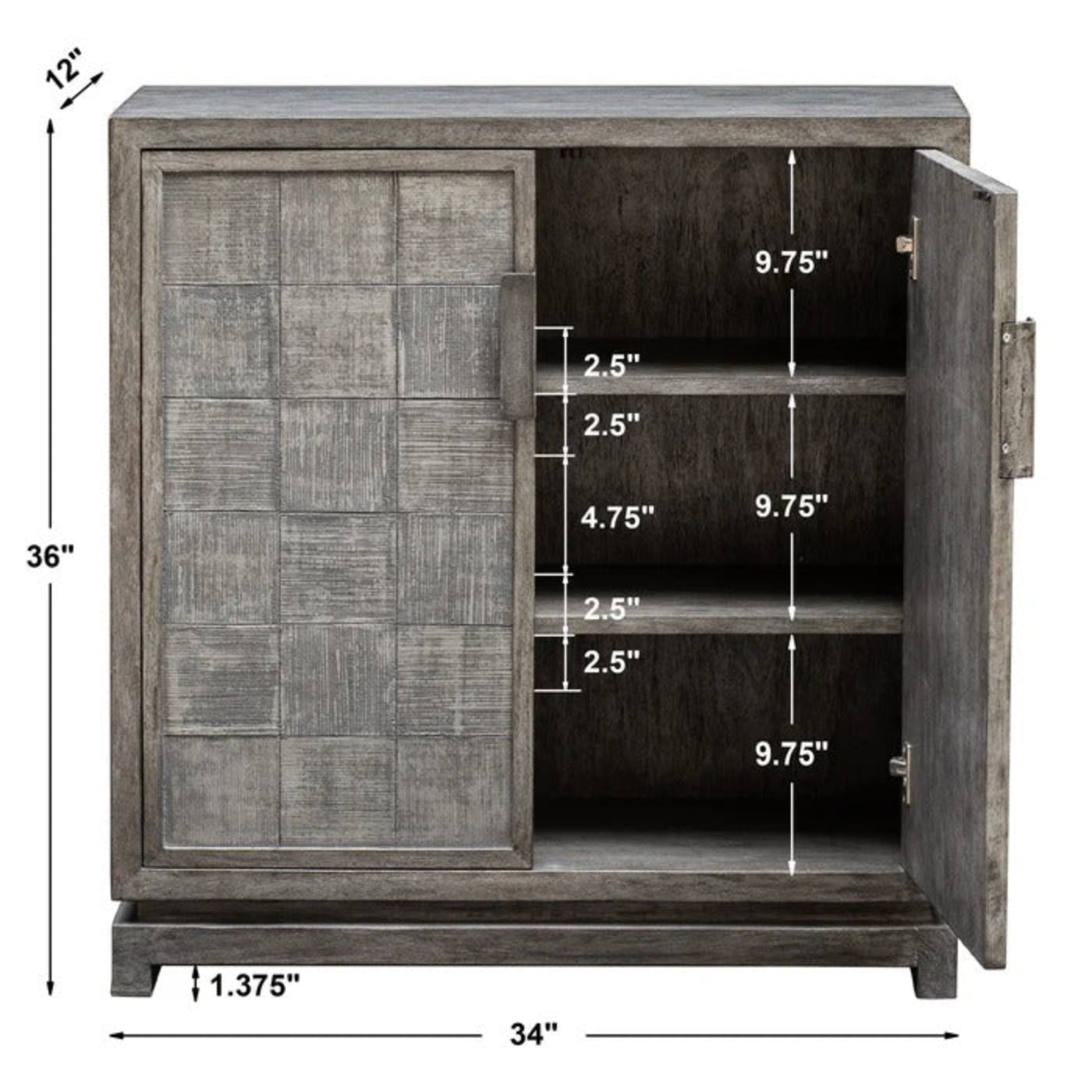 Uttermost Hamadi Distressed Gray 2 Door Cabinet 25444 - 25444