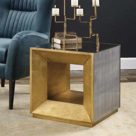 Uttermost Flair Gold Cube Table 24763 - 24763