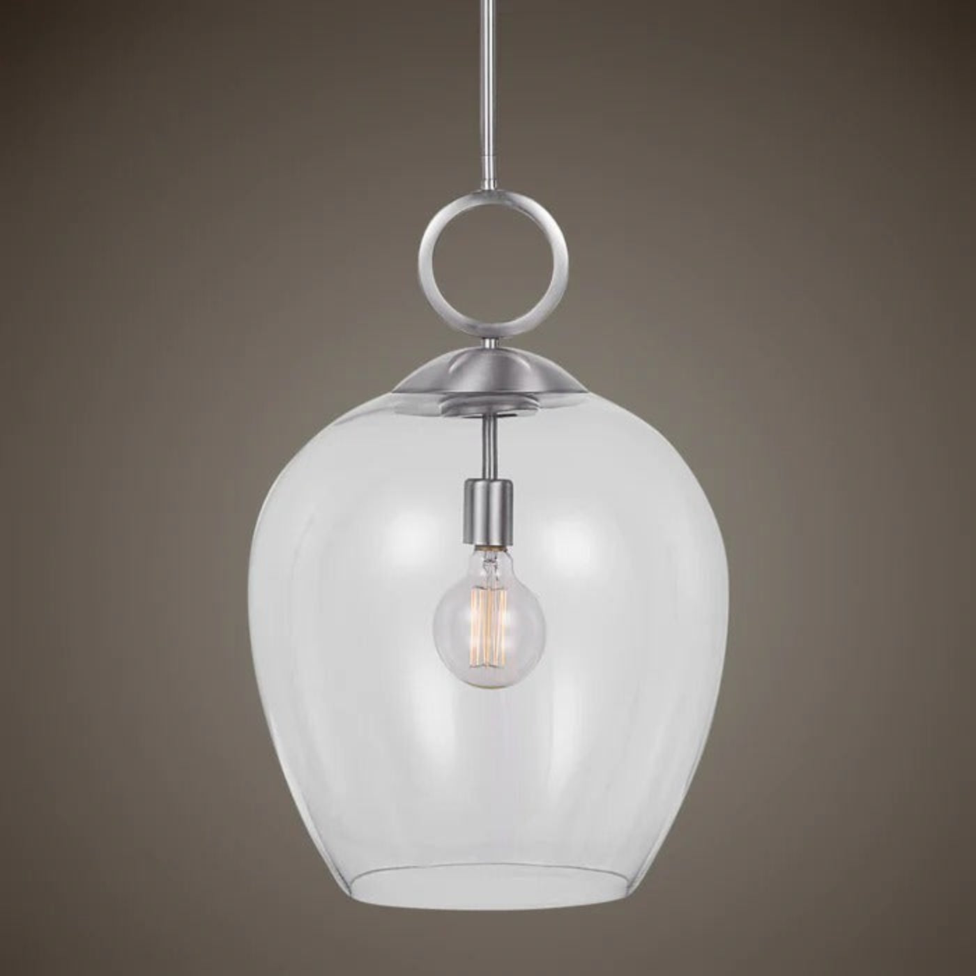 Uttermost Calix Nickel 1 Light Glass Pendant 22169 - 22169