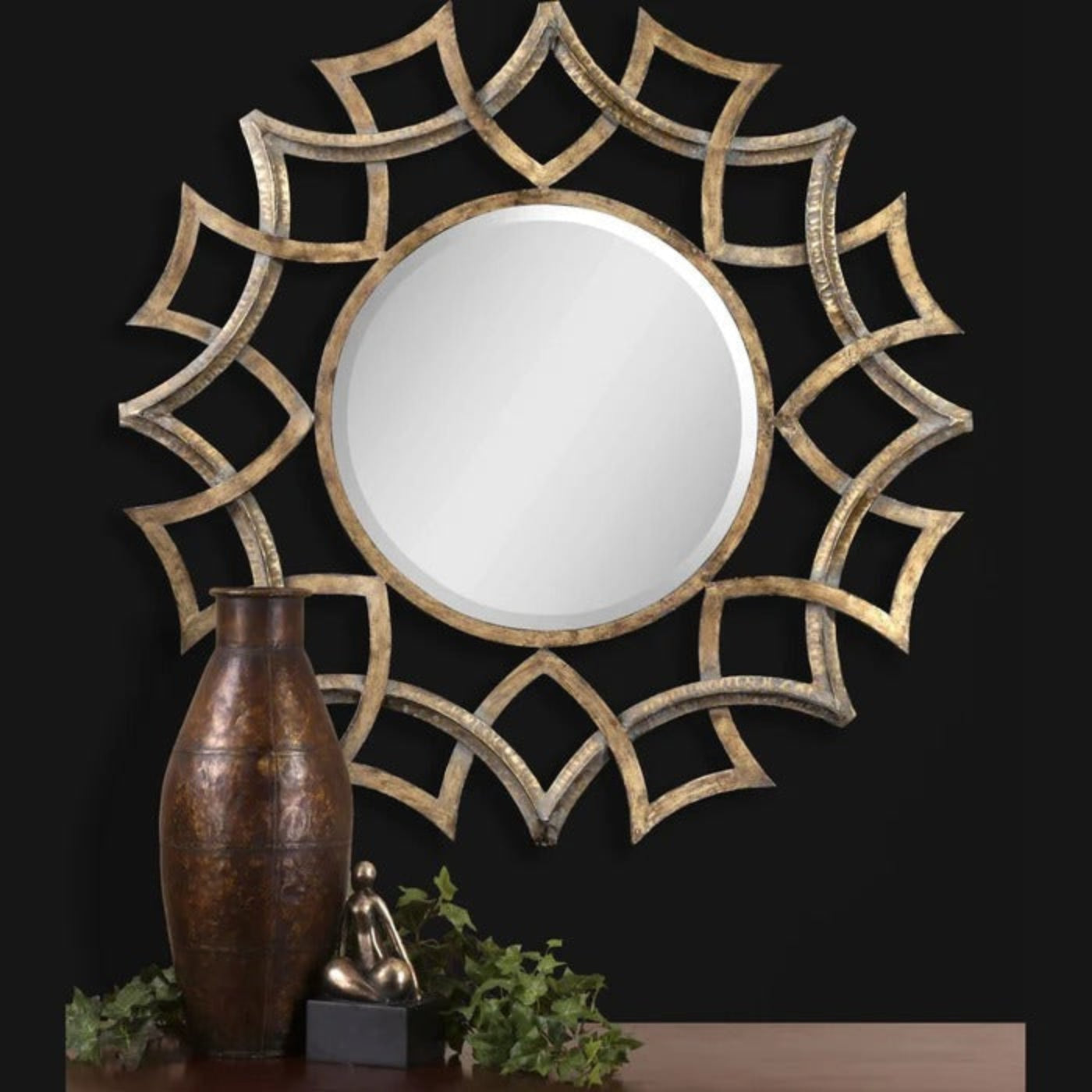 Uttermost Demarco Round Antique Gold Mirror 12730 B -  12730 B